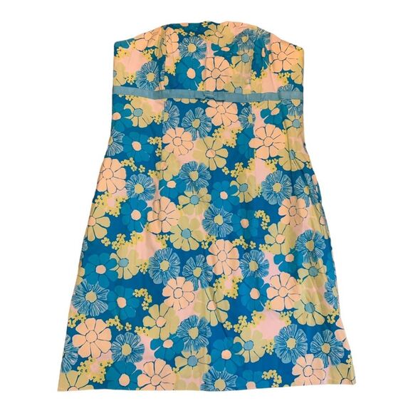 Lilly Pulitzer “Adina” strapless spring flower print dress VINTAGE size 8 - Picture 1 of 8